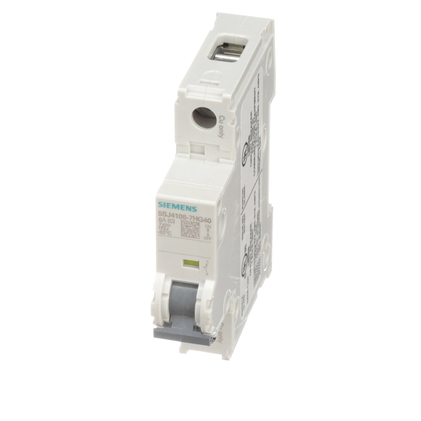 Siemens 5SJ4106-7HG40 Circuit Breaker | 240V 6A 1P 14kA@240V Feed-Thru 5SJ Series