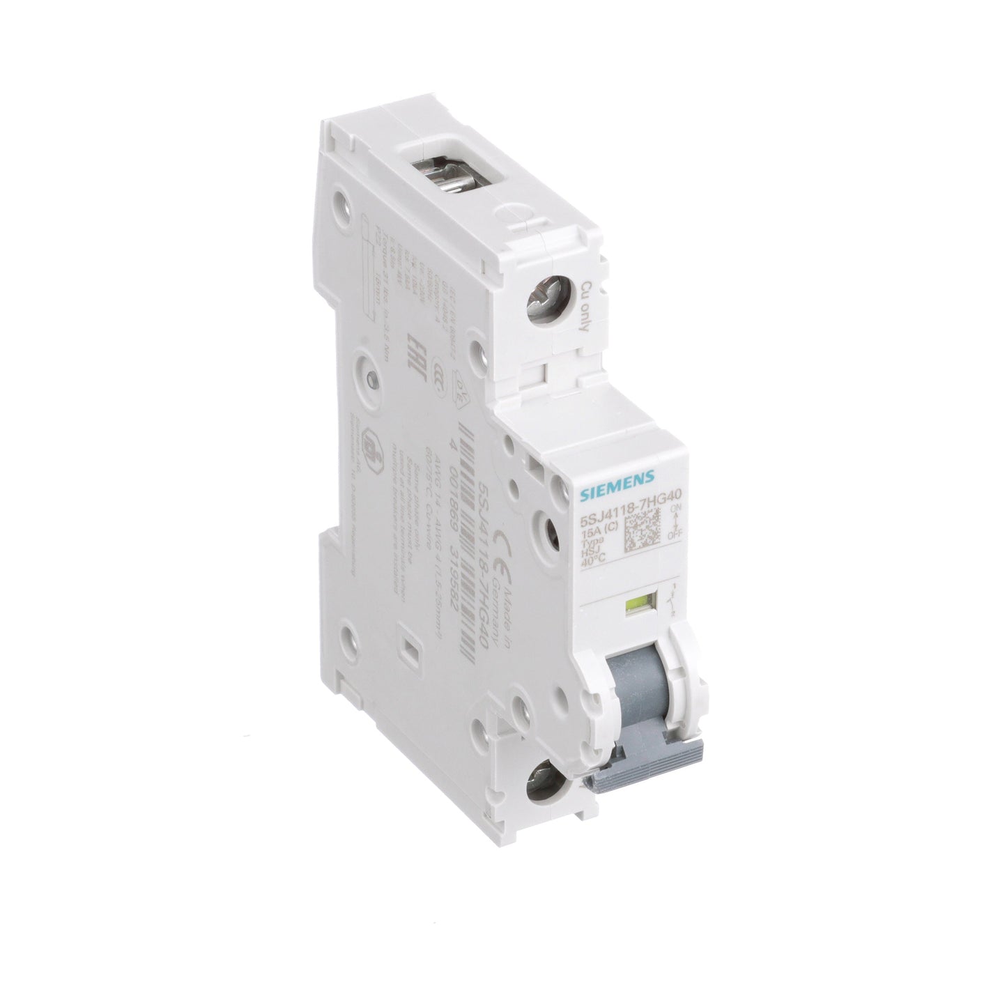 Siemens 5SJ4118-7HG40 Circuit Breaker | 240V 15A 1P 14kA@240V Feed-Thru 5SJ Series