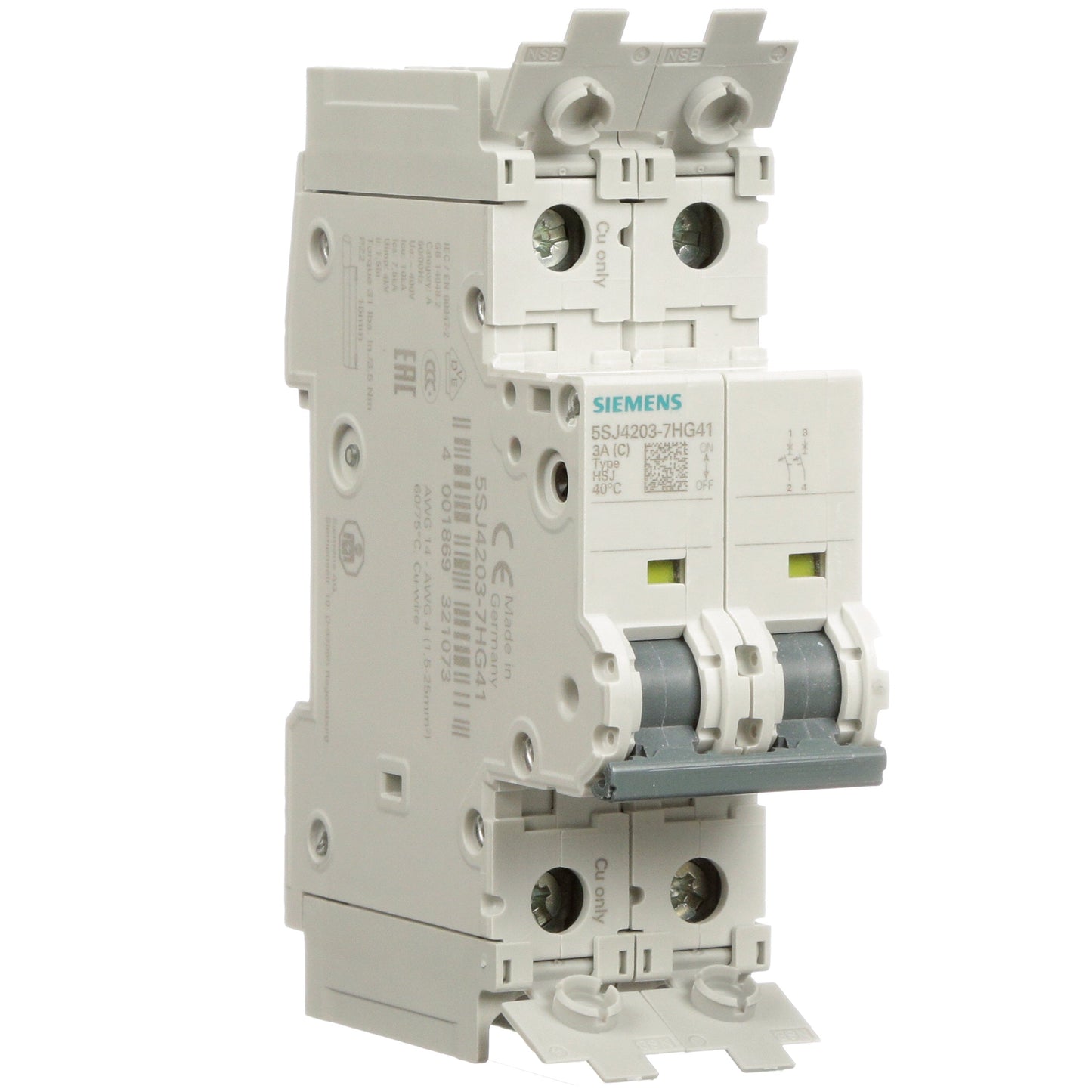 Siemens 5SJ4203-7HG41 Circuit Breaker | 240V 3A 2P 14kA@240V Feed-Thru 5SJ Series