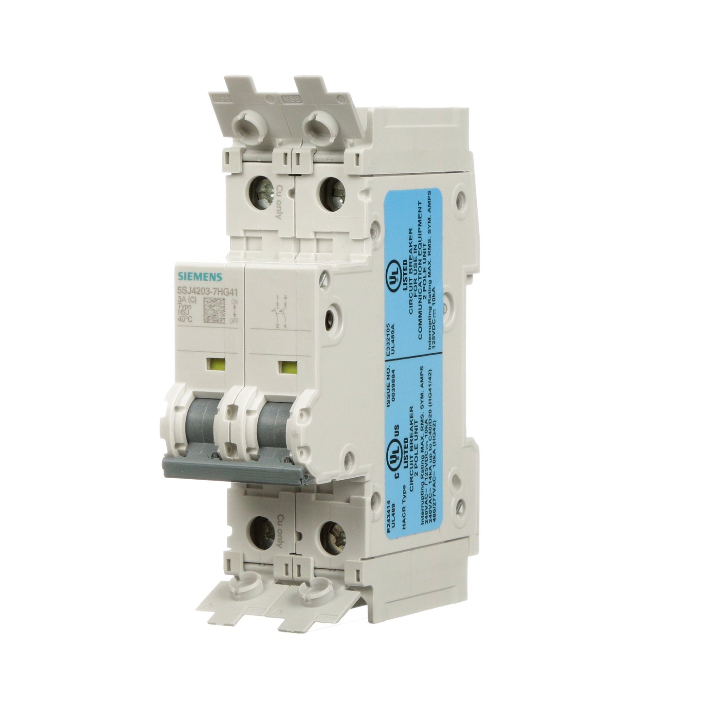 Siemens 5SJ4203-7HG41 Circuit Breaker | 240V 3A 2P 14kA@240V Feed-Thru 5SJ Series