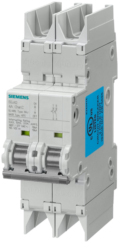 Siemens 5SJ4203-7HG42 Circuit Breaker | 277V 3A 2P 10kA@277V Feed-Thru 5SJ Series