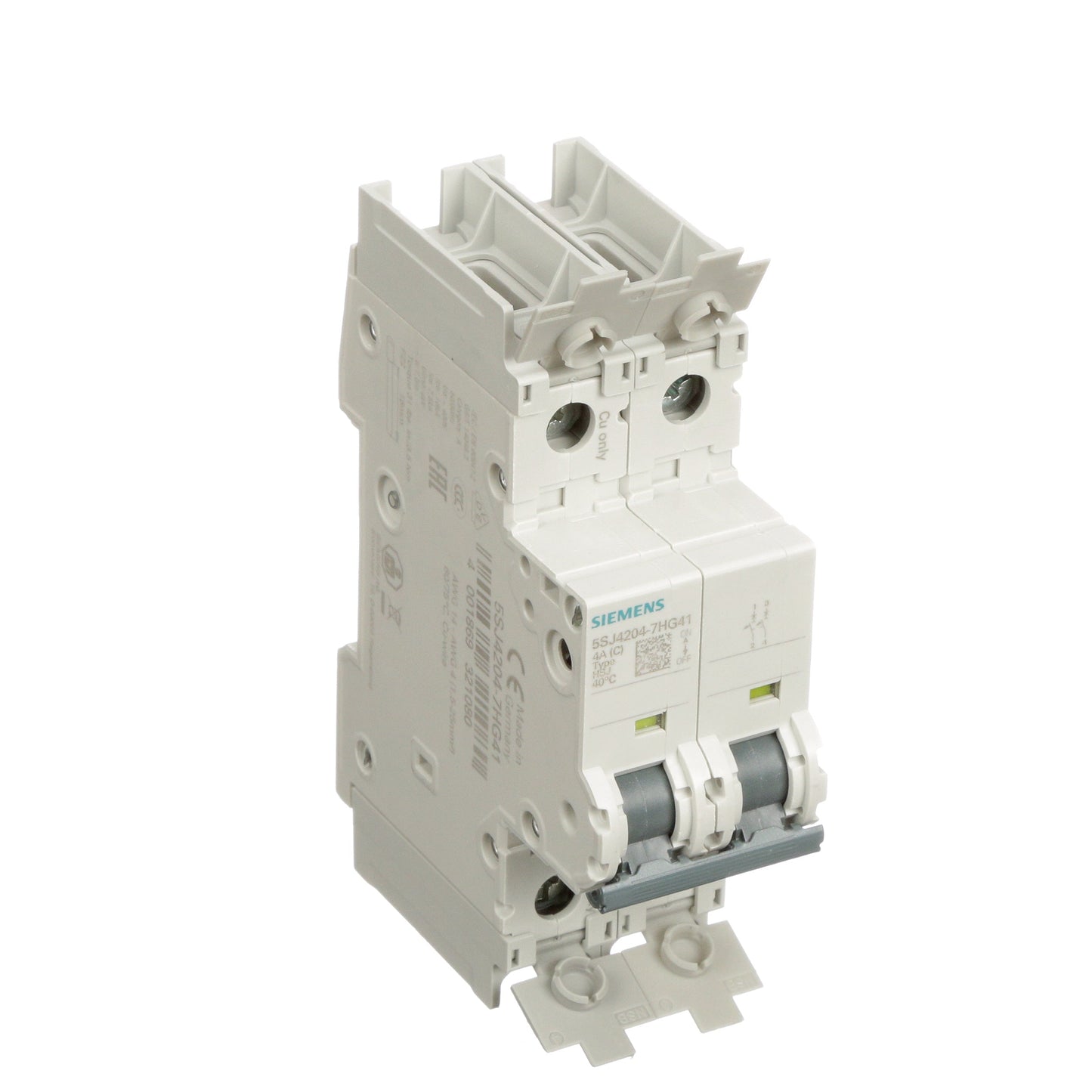 Siemens 5SJ4204-7HG41 Circuit Breaker | 240V 4A 2P 14kA@240V Feed-Thru 5SJ Series