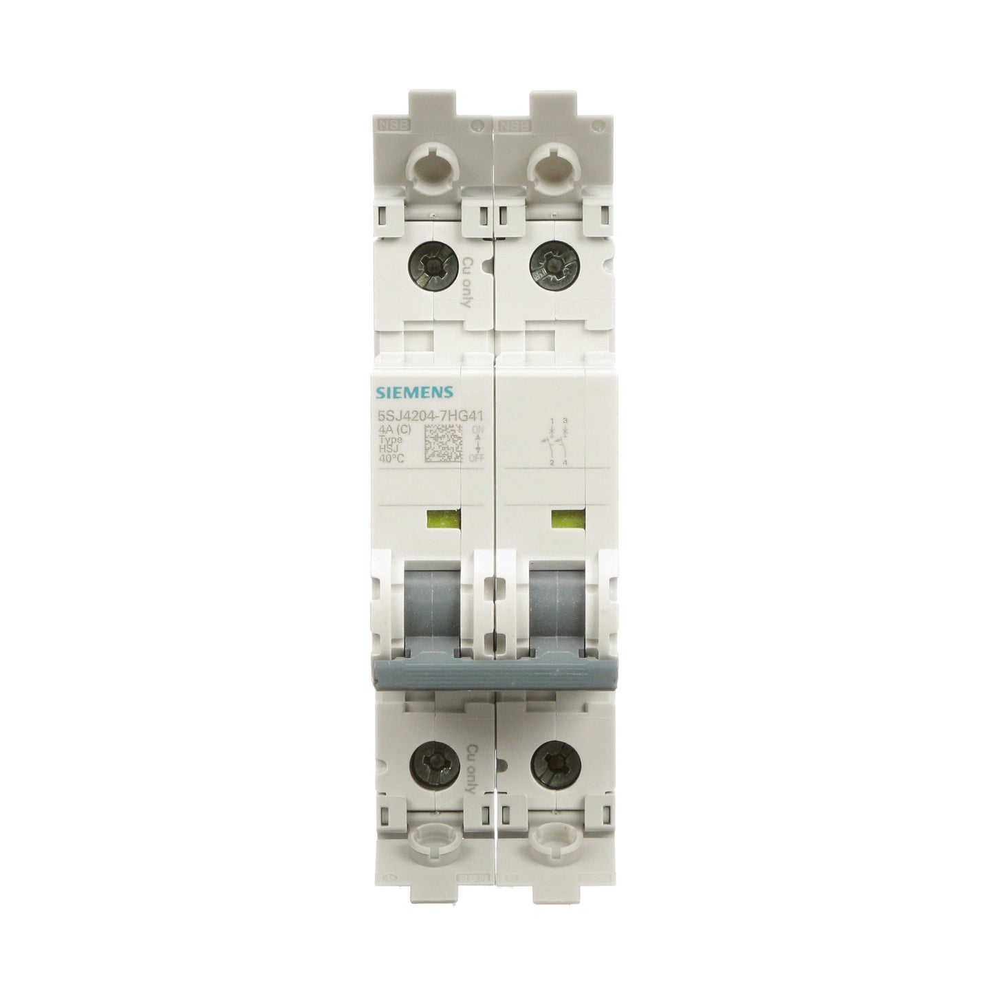 Siemens 5SJ4204-7HG41 Circuit Breaker | 240V 4A 2P 14kA@240V Feed-Thru 5SJ Series