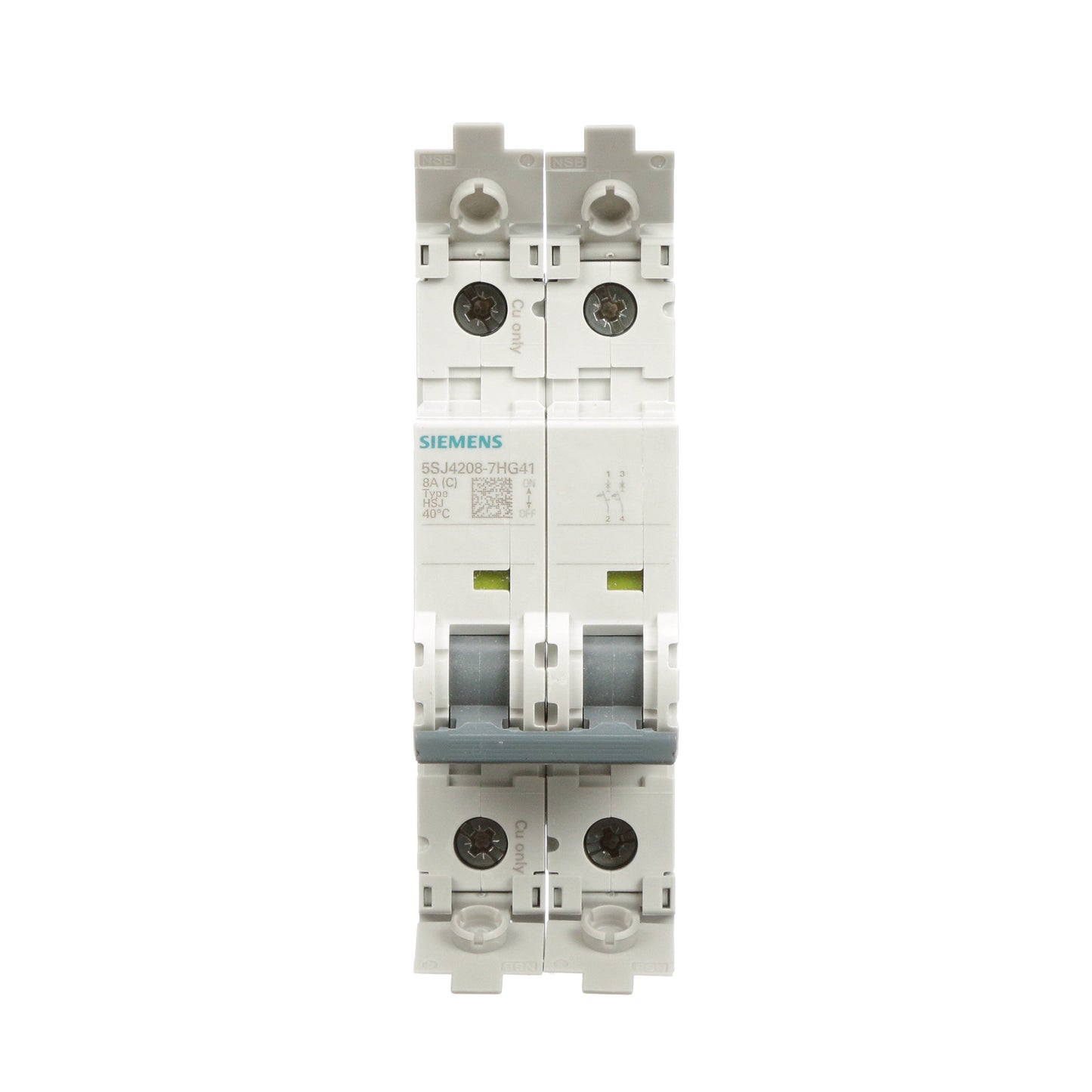 Siemens 5SJ4208-7HG41 Circuit Breaker | 240V 8A 2P 14kA@240V Feed-Thru 5SJ Series
