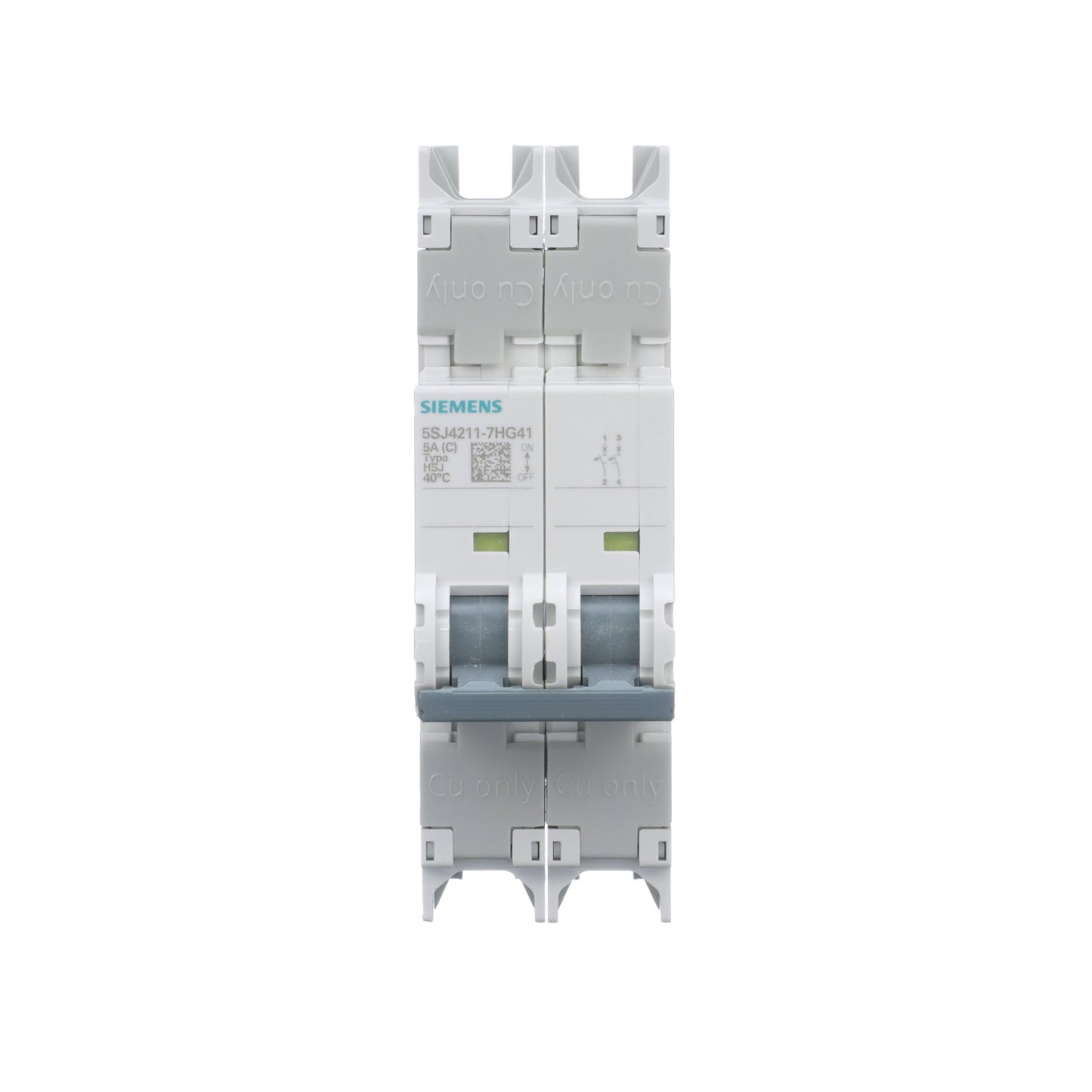 Siemens 5SJ4211-7HG41 Circuit Breaker | 240V 5A 2P 14kA@240V Feed-Thru 5SJ Series