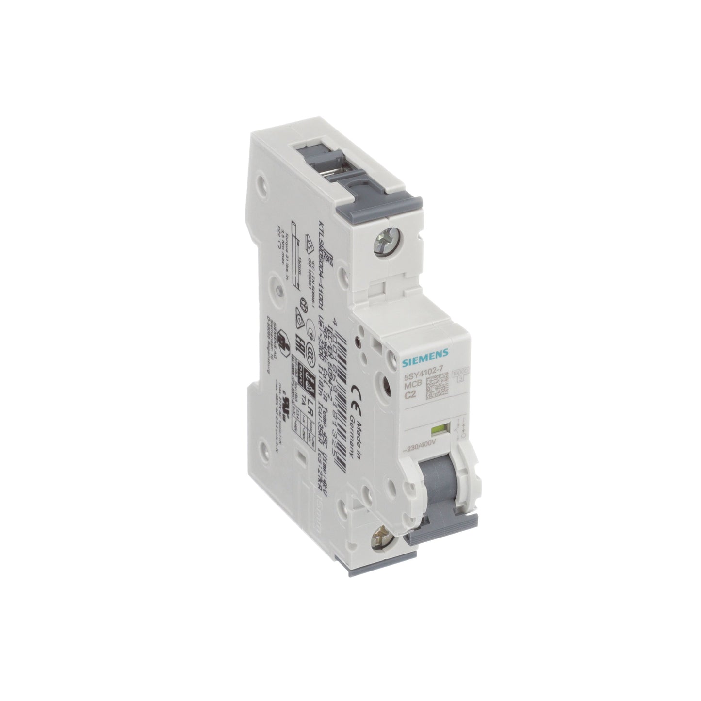 Siemens 5SY4102-7 Circuit Breaker | 400V 2A 1P 10kA@230V Feed-Thru 5SY Series