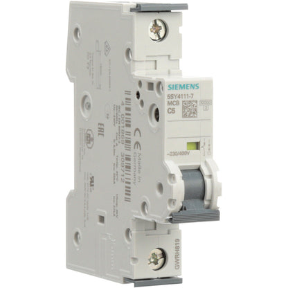 Siemens 5SY4111-7 Circuit Breaker | 400V 6A 1P 10kA@230V Feed-Thru 5SY Series
