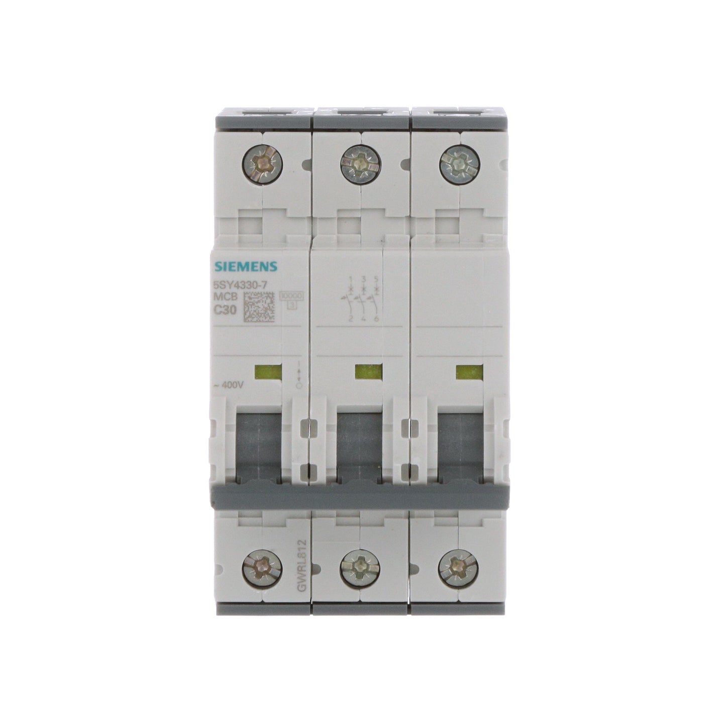 Siemens 5SY4330-7 Circuit Breaker | 400V 30A 3P 10kA@400V Feed-Thru 5SY Series