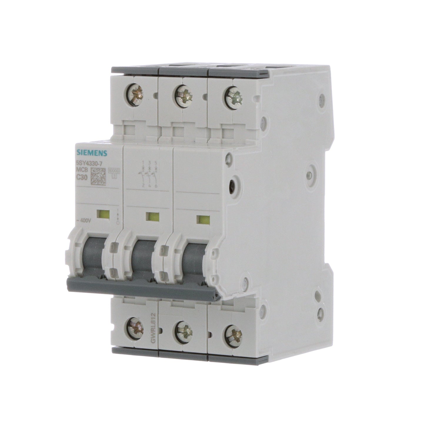 Siemens 5SY4330-7 Circuit Breaker | 400V 30A 3P 10kA@400V Feed-Thru 5SY Series