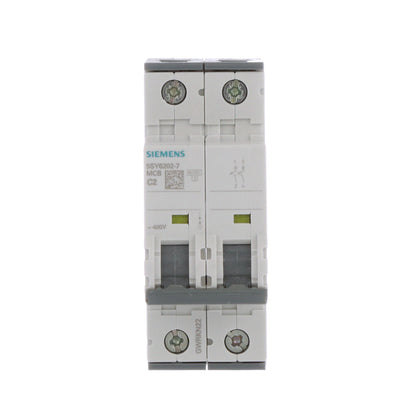 Siemens 5SY6202-7 Circuit Breaker | 400V 2A 2P 6kA@400V Feed-Thru Sentron