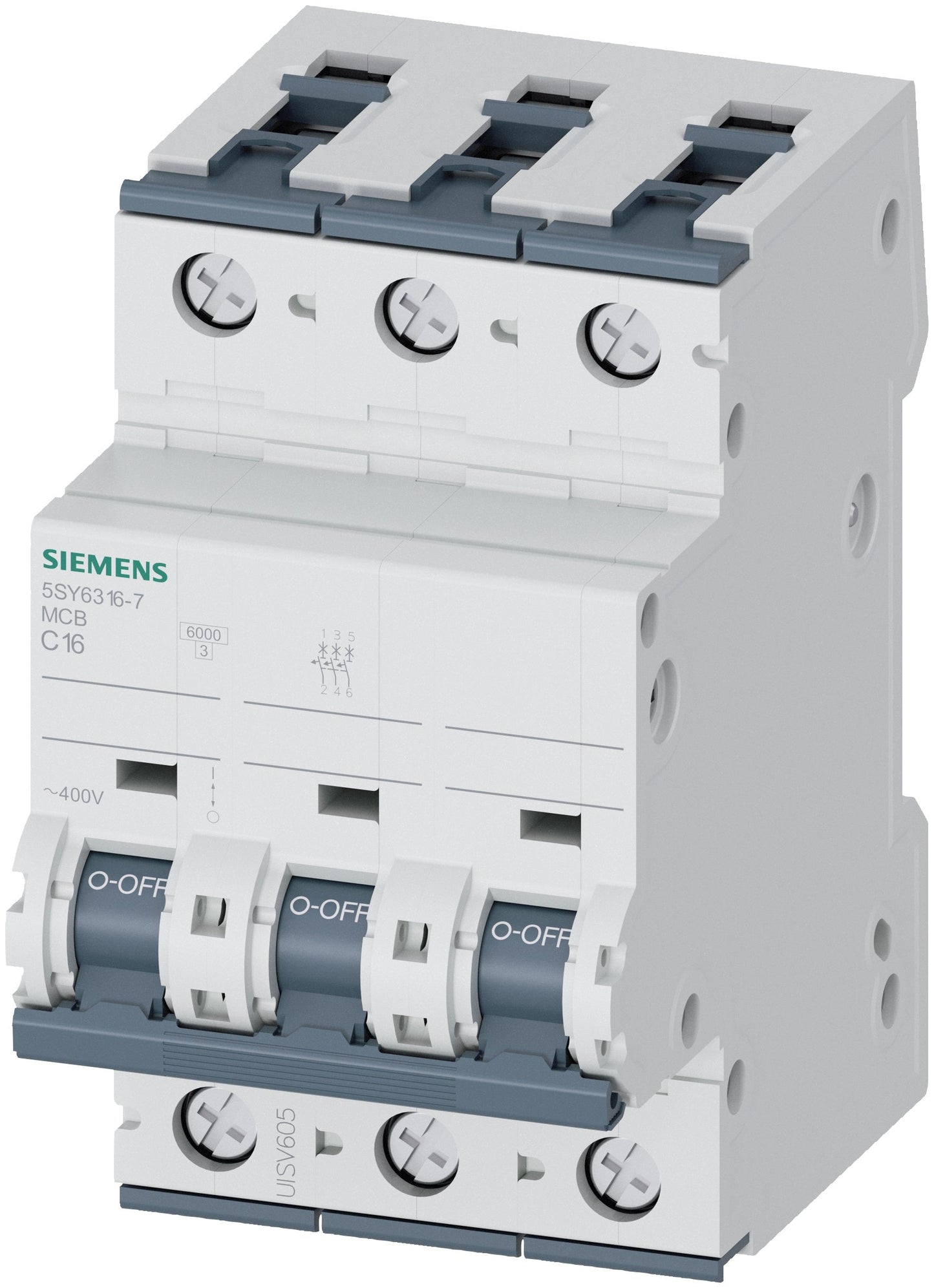 Siemens 5SY63167 Circuit Breaker | 3P 16A 400V 6kA 5SY Series