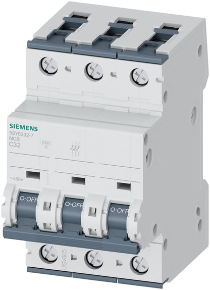 Siemens 5SY63327 Circuit Breaker | 3P 32A 400V 6kA 5SY