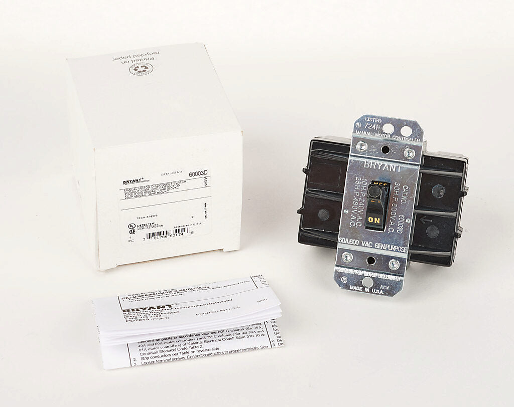 BRYANT 60003D DISC SW | 50A 600V 3P
