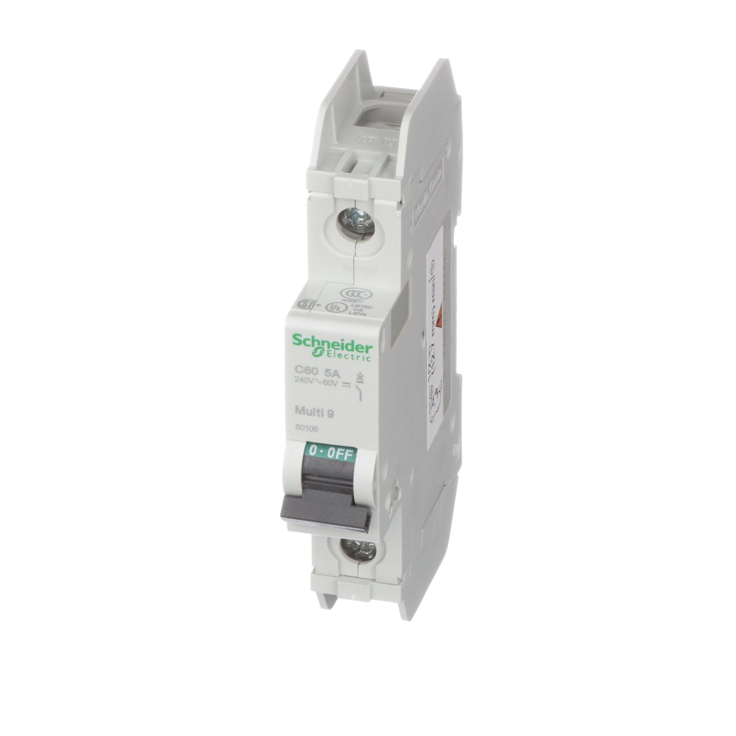 Square D 60106 Circuit Breaker | 240V 5A 1P 10kA@120V Feed-Thru Multi9 C60