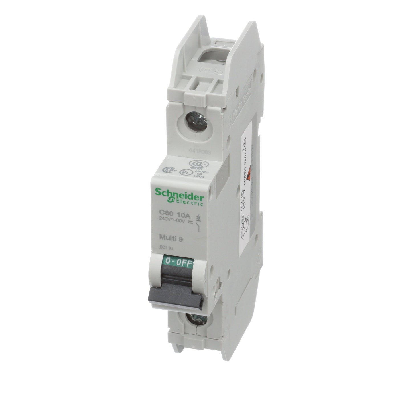 Square D 60110 Circuit Breaker | 240V 10A 1P 10kA@120V Feed-Thru Multi9 C60
