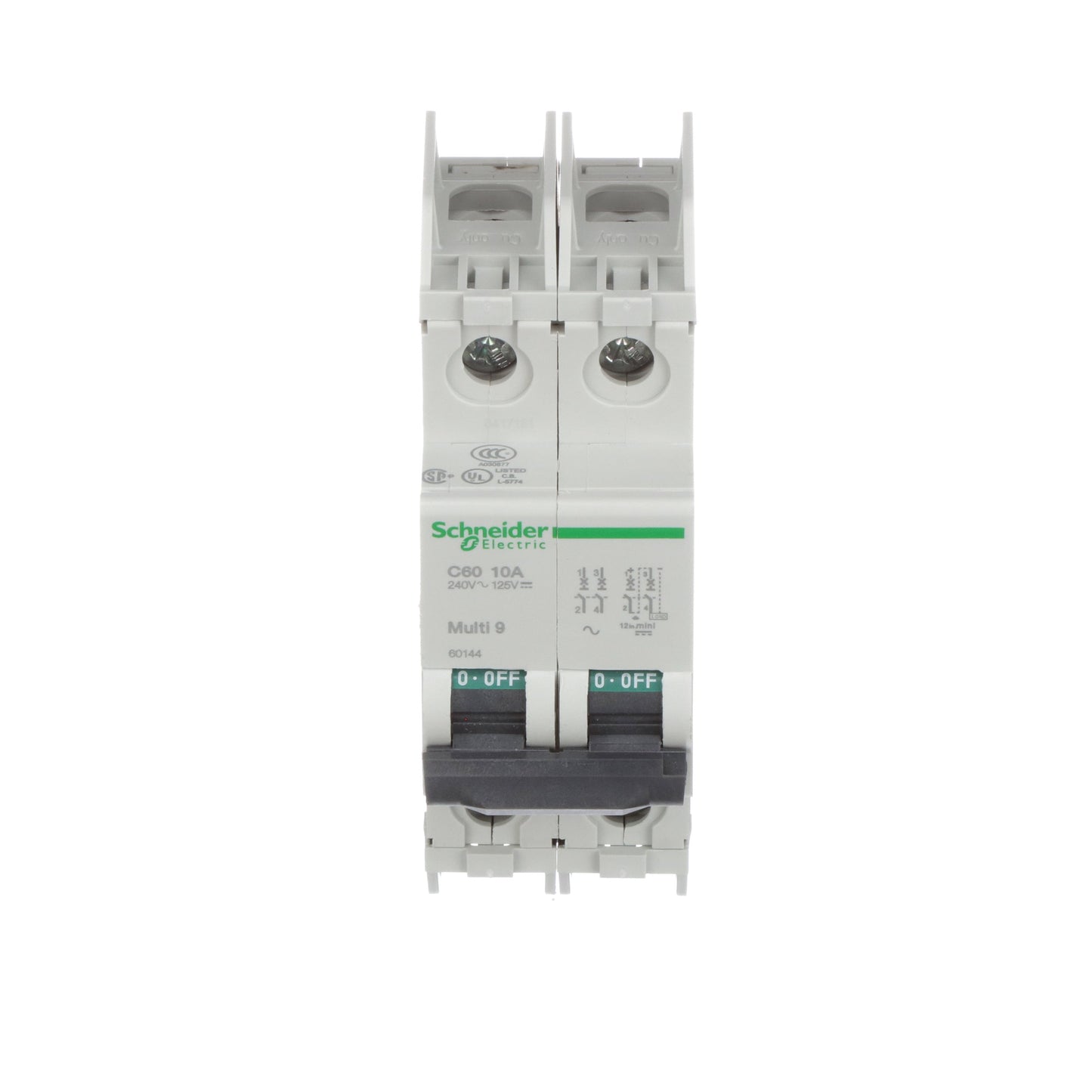 ABB 60144 Wiring Devices | 240/415/440 VAC/125 VDC 10A 2P 10kA@240V C60
