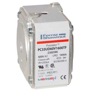 Mersen 6URD33TTDSF1600 Low Voltage Fuse | 600V 1600A SB-3 6URD