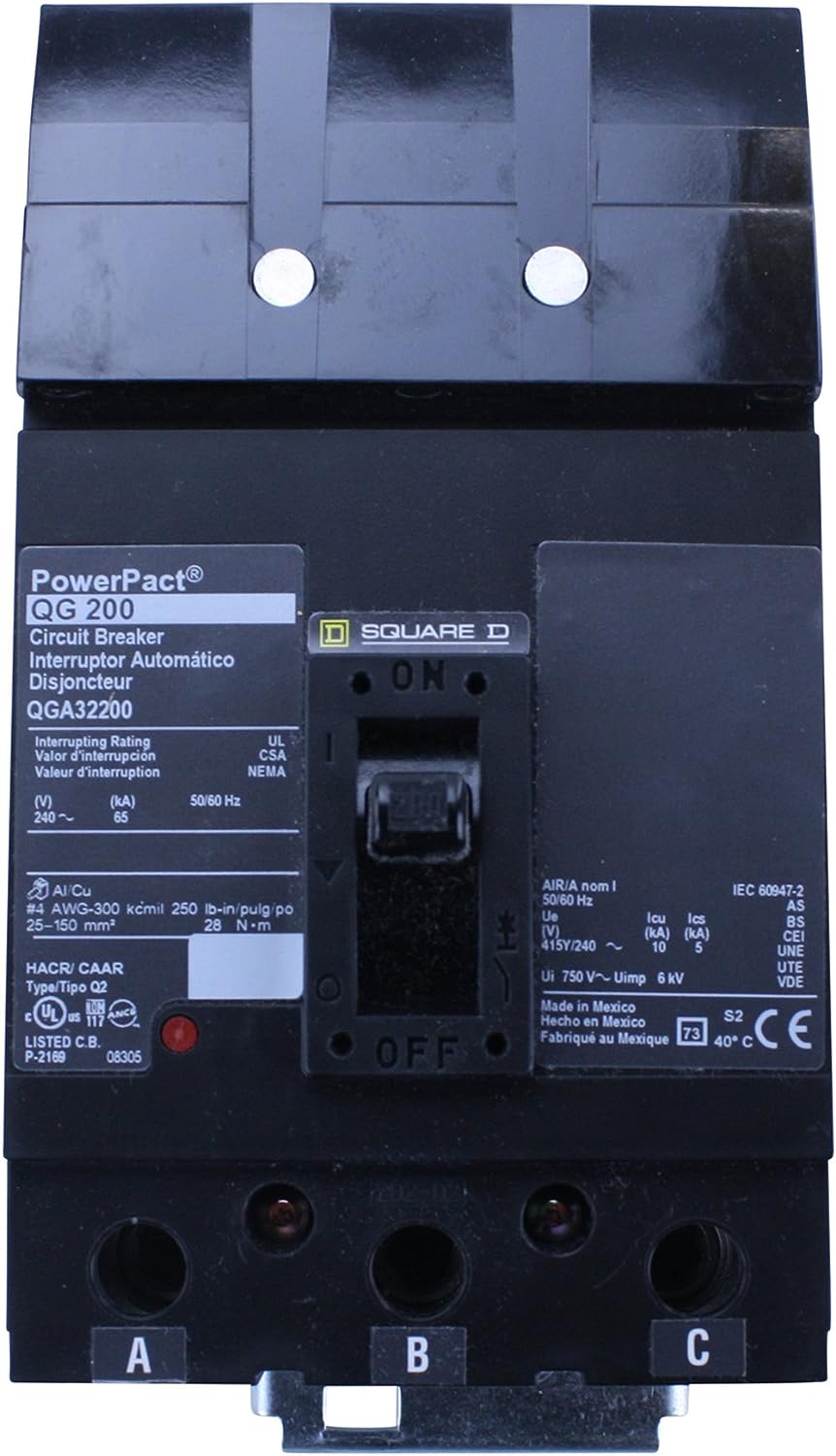 QGA32200 - Square D I-Line Style Plug-In 200 Amp 3 Pole Circuit Breaker - Essential Electric Supply