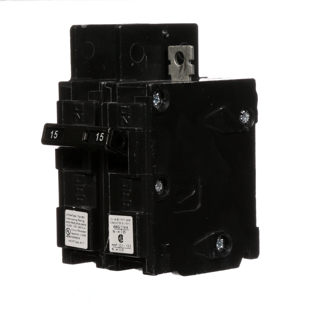 BQ2B015 - SIemens Bolt-On 15 Amp 2 Pole Circuit Breaker - Essential Electric Supply