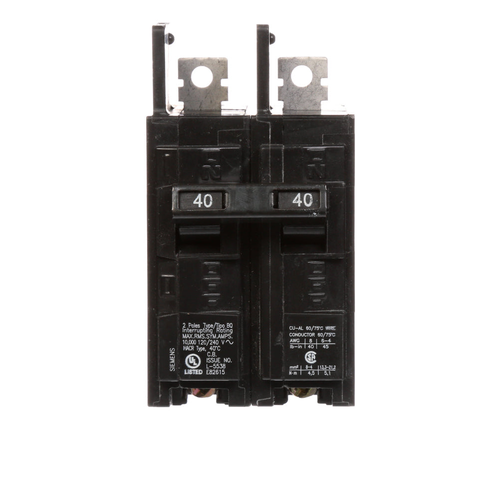 BQ2B040 - SIemens Bolt-On 40 Amp 2 Pole Circuit Breaker - Essential Electric Supply