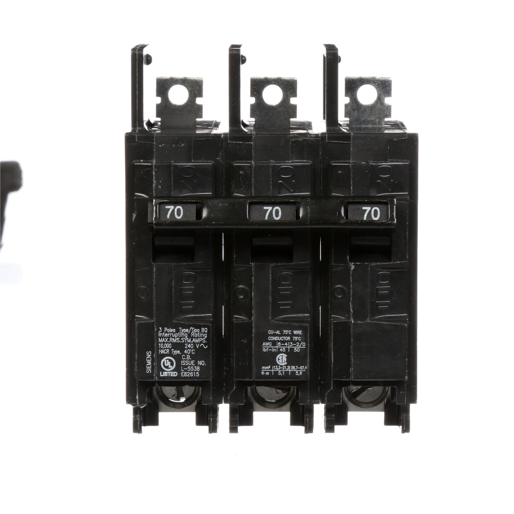 BQ3B070 - SIemens Bolt-On 70 Amp 3 Pole Circuit Breaker - Essential Electric Supply