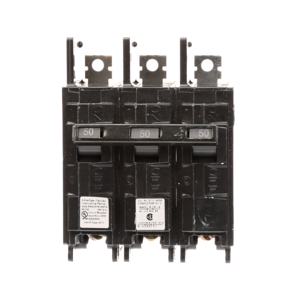 HB3B050 - SIemens Bolt-On 50 Amp 3 Pole Circuit Breaker - Essential Electric Supply