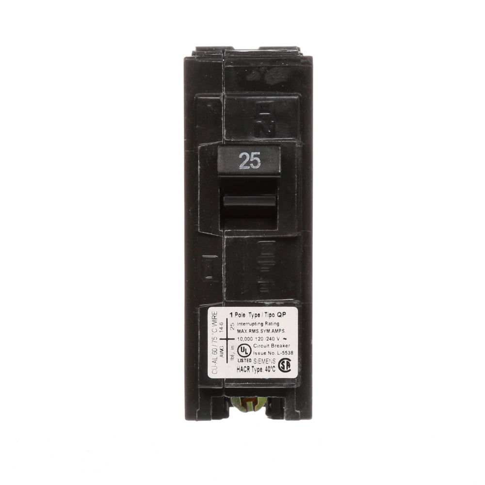 Siemens Q125 Circuit Breaker 120V 25A 1P 10kA@120V Plug-In Q Series