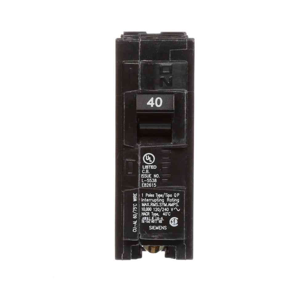 Q140 - SIemens Plug-In 40 Amp 1 Pole Circuit Breaker - Essential Electric Supply
