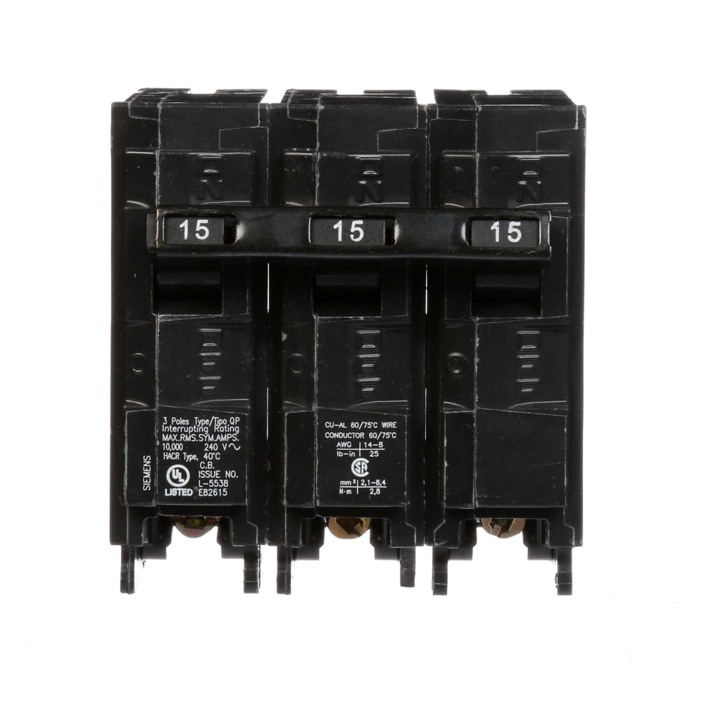 Q315 - SIemens Plug-In 15 Amp 3 Pole Circuit Breaker - Essential Electric Supply