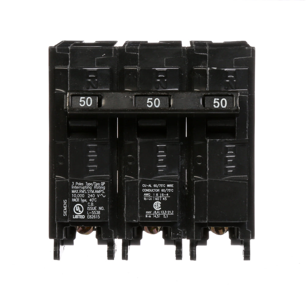 Q350 - SIemens Plug-In 50 Amp 3 Pole Circuit Breaker - Essential Electric Supply