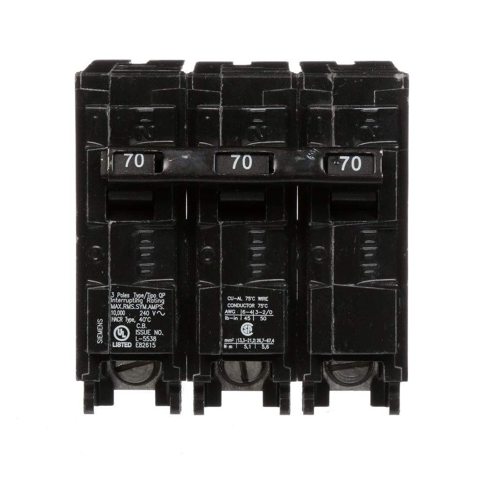 Q370 - SIemens Plug-In 70 Amp 3 Pole Circuit Breaker - Essential Electric Supply