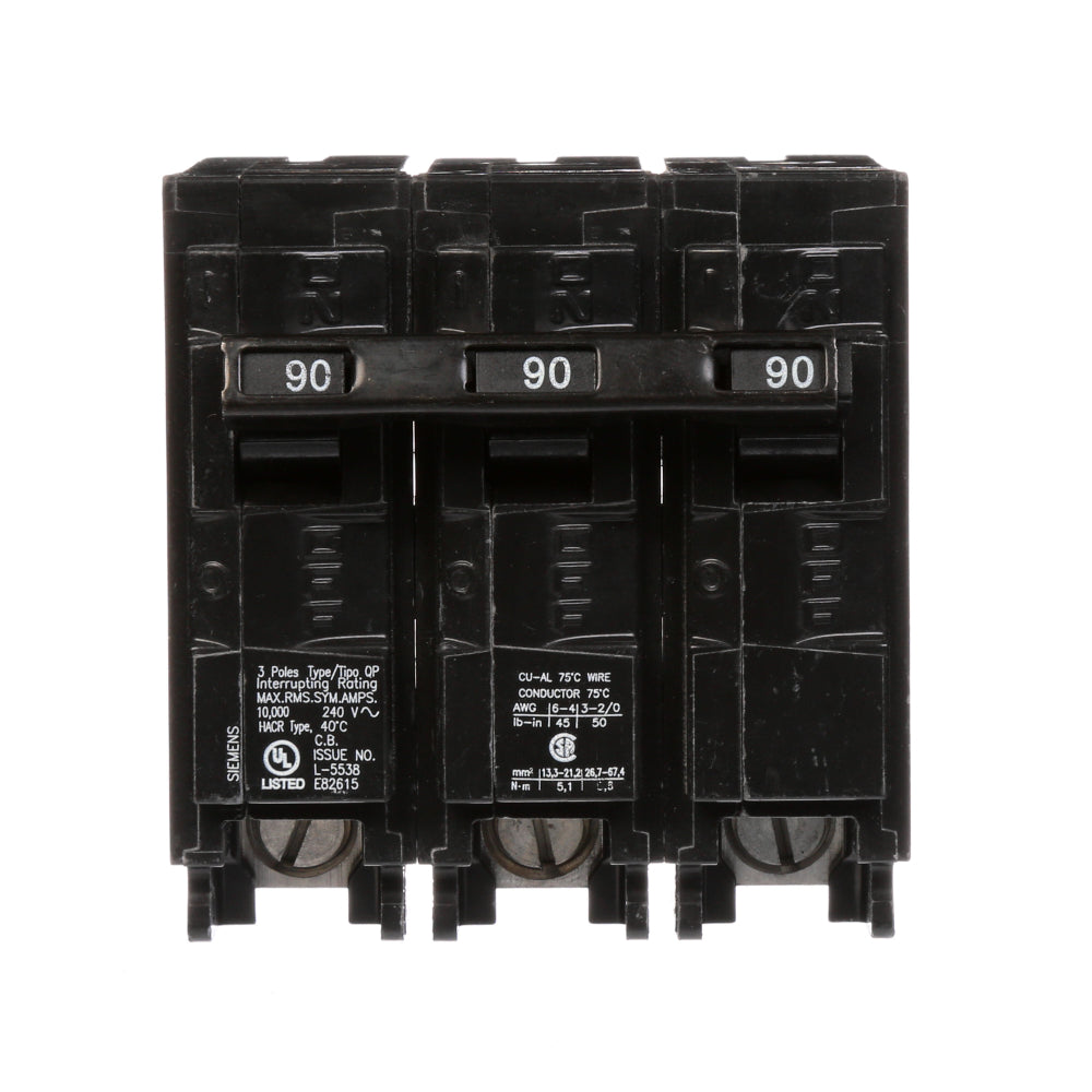 Q390 - SIemens Plug-In 90 Amp 3 Pole Circuit Breaker - Essential Electric Supply