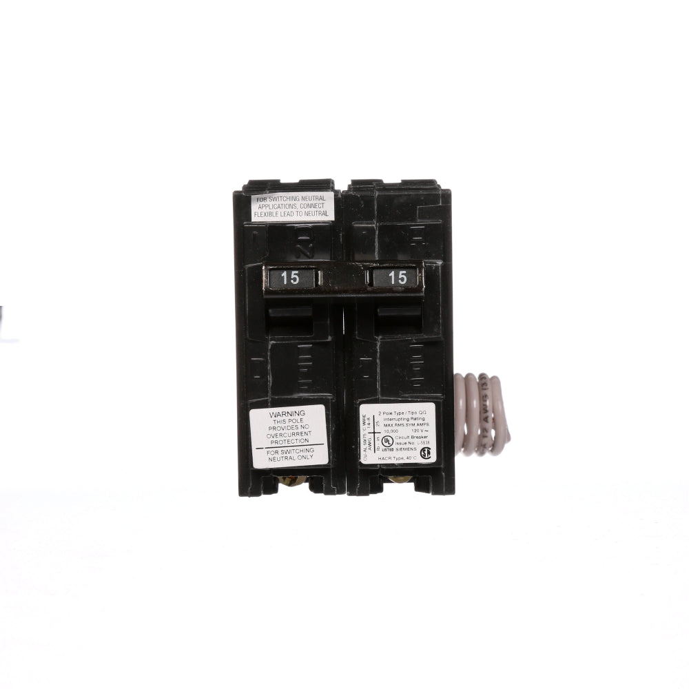 QG215 - SIemens Plug-In 15 Amp 2 Pole Circuit Breaker - Essential Electric Supply