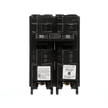 Siemens Q230H Circuit Breaker | 240V 30A 2P 22kA@240V Plug-In Q Series