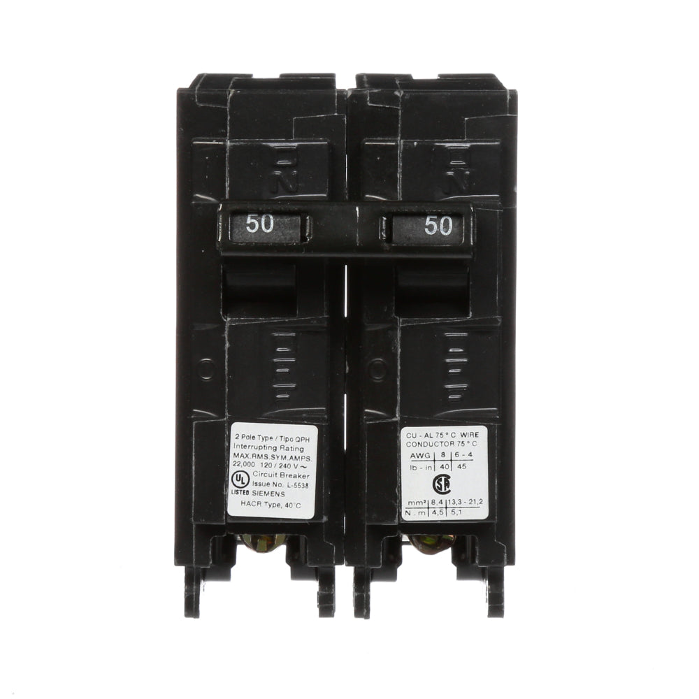 Q250H - SIemens Plug-In 50 Amp 2 Pole Circuit Breaker - Essential Electric Supply