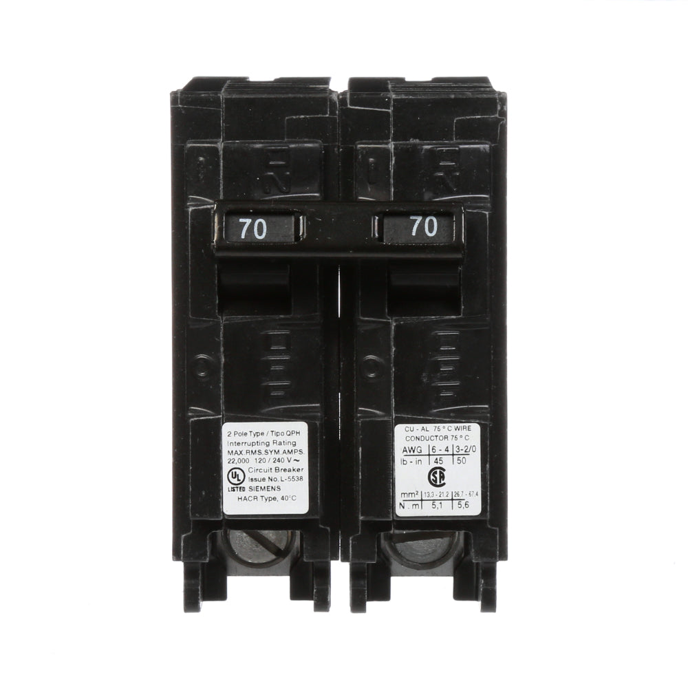 Q270H - SIemens Plug-In 70 Amp 2 Pole Circuit Breaker - Essential Electric Supply