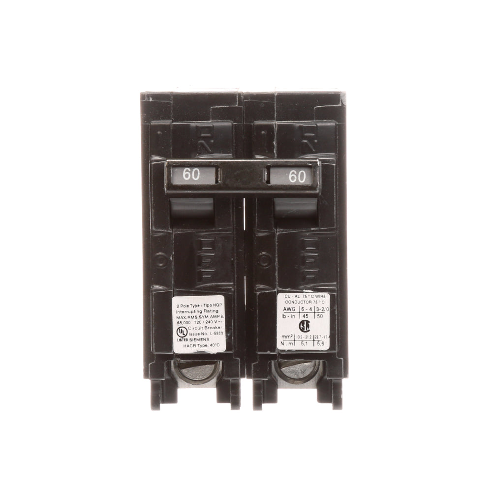 Q260HH - SIemens Plug-In 60 Amp 2 Pole Circuit Breaker - Essential Electric Supply