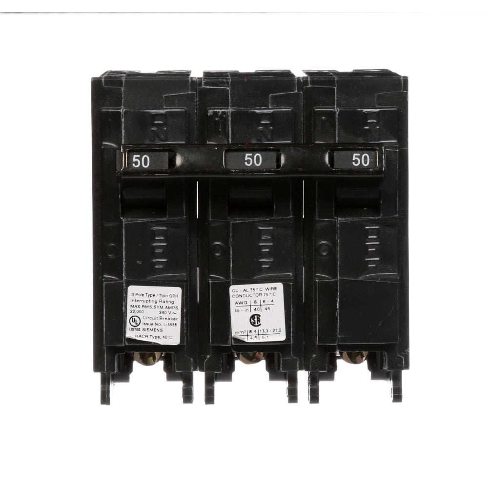 Q350H - SIemens Plug-In 50 Amp 3 Pole Circuit Breaker - Essential Electric Supply