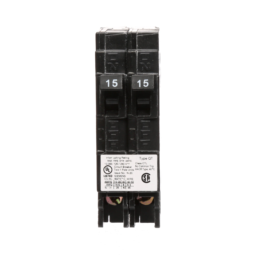 Q1515NC - SIemens Plug-In 15 Amp 1 Pole Circuit Breaker - Essential Electric Supply