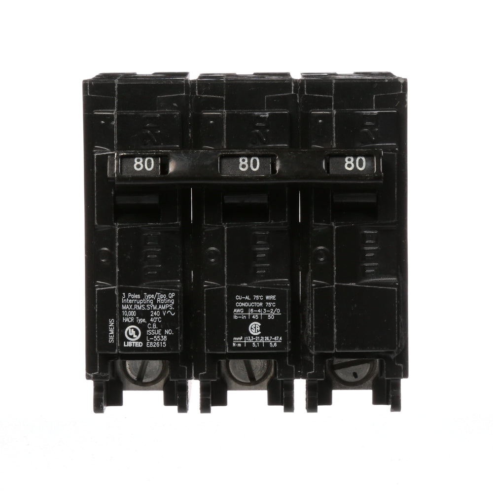 Q380 - SIemens Plug-In 80 Amp 3 Pole Circuit Breaker - Essential Electric Supply