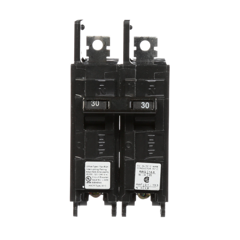BQ2B030H - SIemens Bolt-On 30 Amp 2 Pole Circuit Breaker - Essential Electric Supply