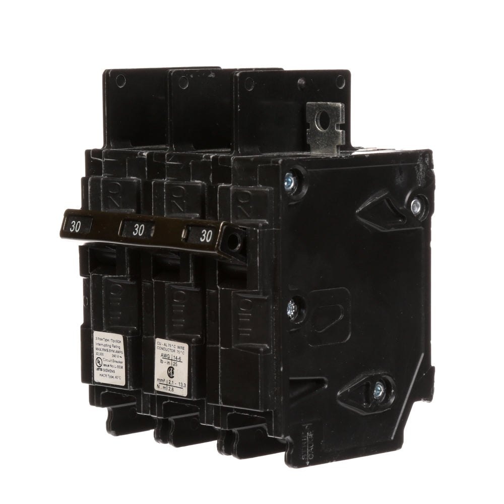 BQ3B030H - SIemens Bolt-On 30 Amp 3 Pole Circuit Breaker - Essential Electric Supply