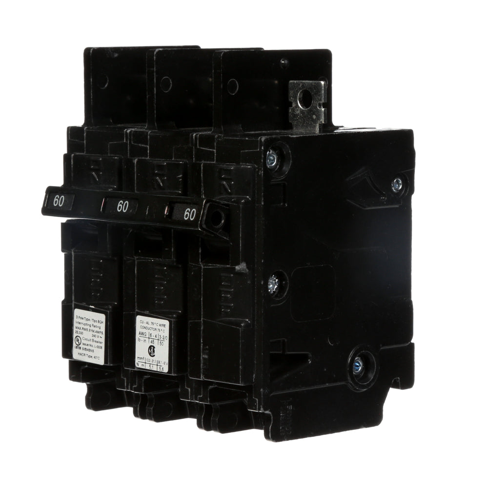 BQ3B060H - SIemens Bolt-On 60 Amp 3 Pole Circuit Breaker - Essential Electric Supply