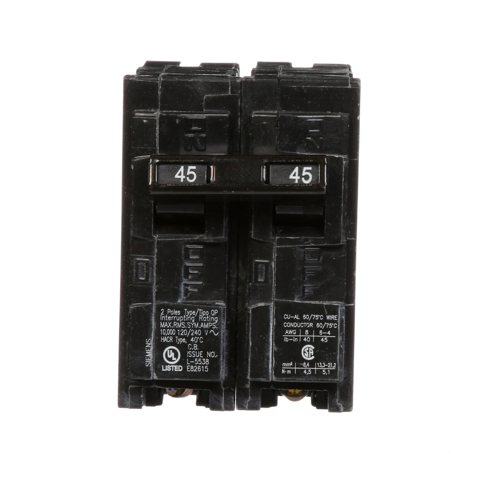 Q245 - SIemens Plug-In 45 Amp 2 Pole Circuit Breaker - Essential Electric Supply