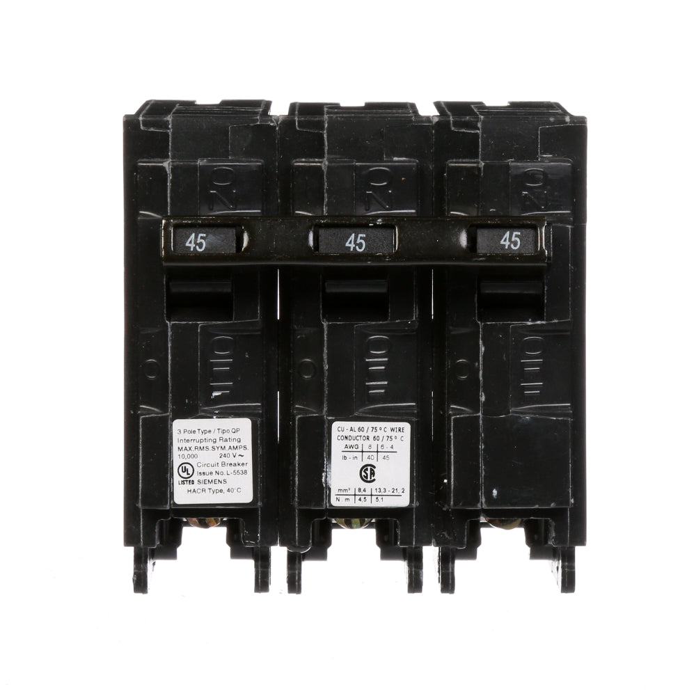 Q345 - SIemens Plug-In 45 Amp 3 Pole Circuit Breaker - Essential Electric Supply