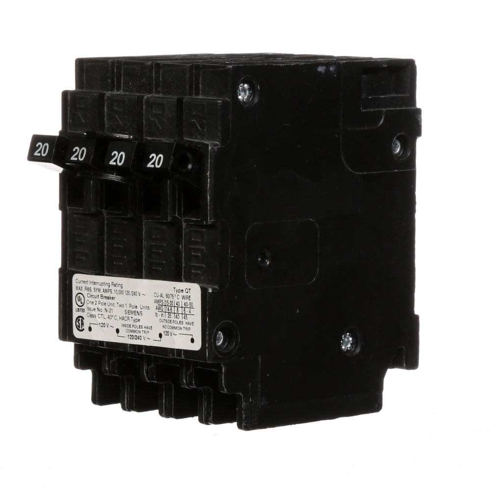 Q22020CT - SIemens Plug-In 20 Amp 2 Pole Circuit Breaker - Essential Electric Supply