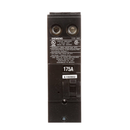 QN2175R - SIemens Plug-In 175 Amp 2 Pole Circuit Breaker - Essential Electric Supply