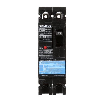 ED22B015 - SIemens Bolt-On 15 Amp 2 Pole Circuit Breaker - Essential Electric Supply