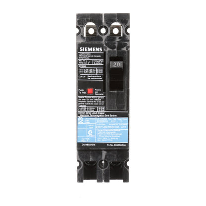 ED22B020 - SIemens Bolt-On 20 Amp 2 Pole Circuit Breaker - Essential Electric Supply