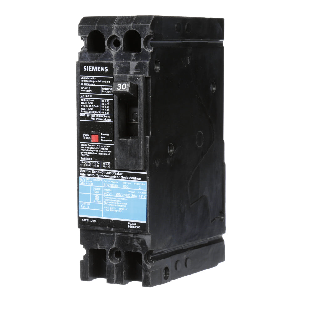 ED22B035 - SIemens Bolt-On 35 Amp 2 Pole Circuit Breaker - Essential Electric Supply